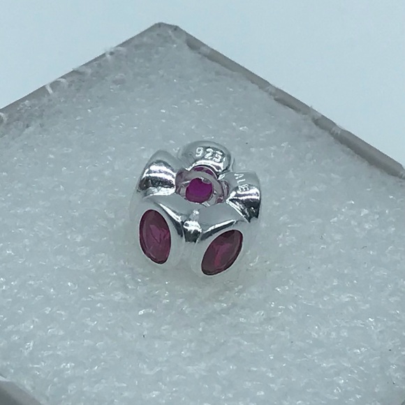 Pandora , “Rose-Red Oval Lights  “Silver S925ALE Charm  #790311CZB A71-7 - Picture 2 of 3